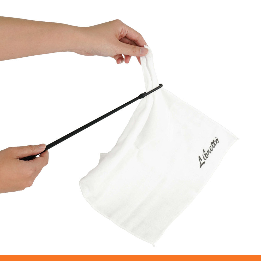 Libretto Flute Cleaning Kit with Silver Polishing Cloth, Cleaning Rod, and Lint-Free Cotton Cloth, 3pcs, AC005-4